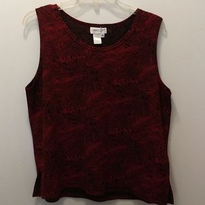 Coldwater Creek XL Woman blouse. Red & black.